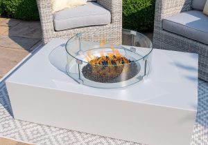Outdoor Fire Pit Coffee Table - White
