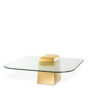 Coffee Table - Glass & Polished Brass Finish - Parma Brass Range