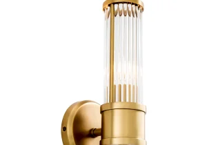 Wall Light - Antique Brass & Glass Finish - Single Light Bulb - VARIATIONS AVAILABLE