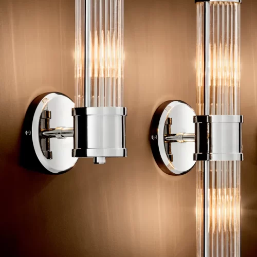 Wall Light – Antique Brass & Glass Finish – Single Light Bulb – VARIATIONS AVAILABLE