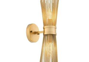 Wall Light - Antique Brass Finish - Spike Design Finish - 2 Bulb