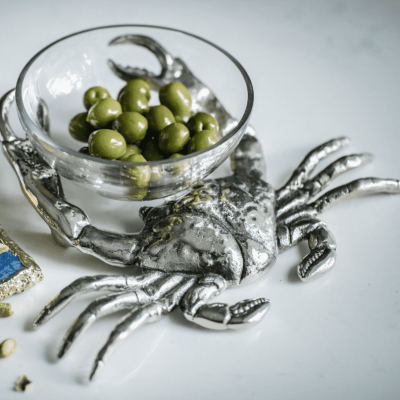 Crab Nibbles Bowl – Chrome