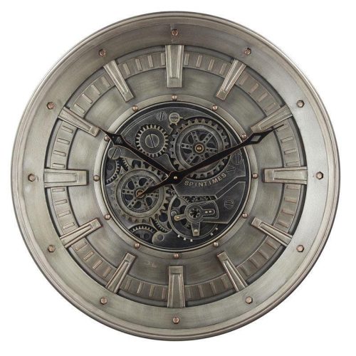 Wall Clock - Moving Cogs - Champagne Gold Finish - 60cm