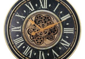 Wall Clock - Moving Cogs - Champagne Silver & Gold Finish - 66cm