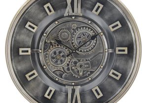 Wall Clock - Moving Cogs - Champagne Silver Finish - 60cm