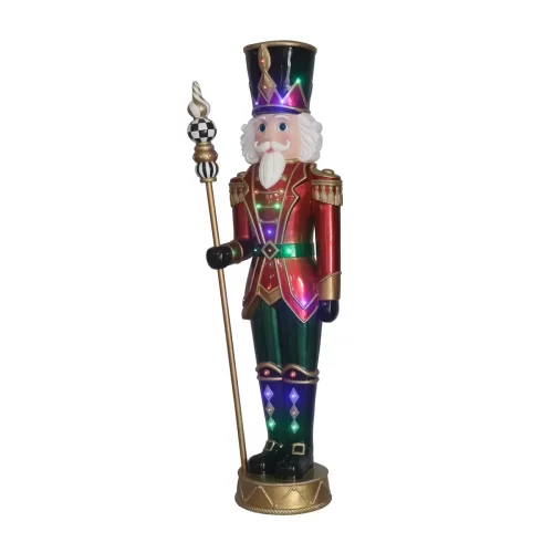 6ft Christmas Nutcracker - 25 LED Lights & Sounds - Resin