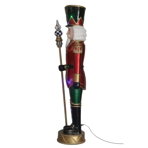 6ft Christmas Nutcracker - 25 LED Lights & Sounds - Resin