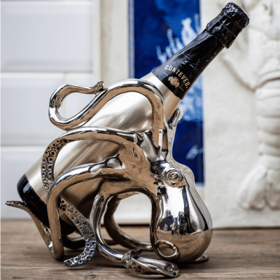 Octopus Wine Bottle Holder – Chrome