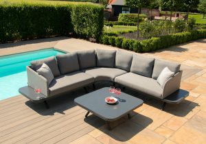 Garden Corner Sofa Group - All Weather Fabric - Coffee Table - Large - GREY