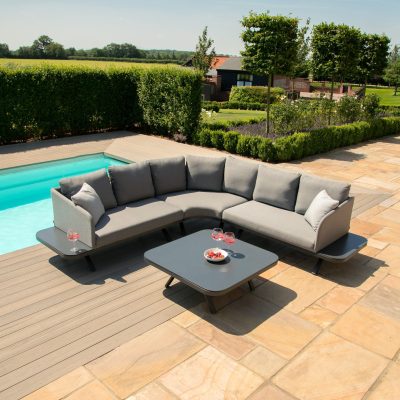 Garden Corner Sofa Group - All Weather Fabric - Coffee Table - Large - GREY