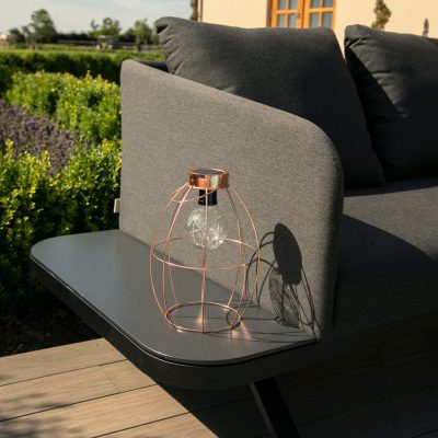 Garden Corner Sofa Group – All Weather Fabric – Coffee Table – Charcoal