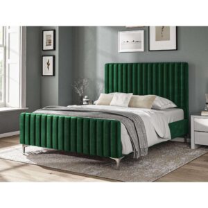 4ft 6" Double Bed - Deep Ribbed - Hilton Bedroom Range - Emerald Green