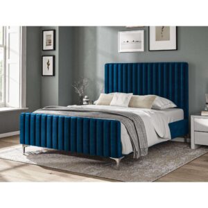 5ft King-size Bed - Ribbed - Hilton Bedroom Range - Midnight Blue