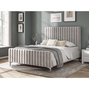 4ft 6" Double Bed - Ribbed - Hilton Bedroom Range - Silver Grey