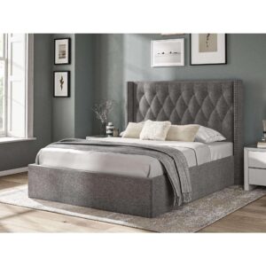 4ft 6" Double Bed - Ribbed - Hilton Bedroom Range - Dark Grey