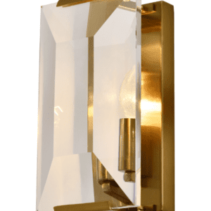 Wall Light - Single Glass Design - Polished Brass Finish