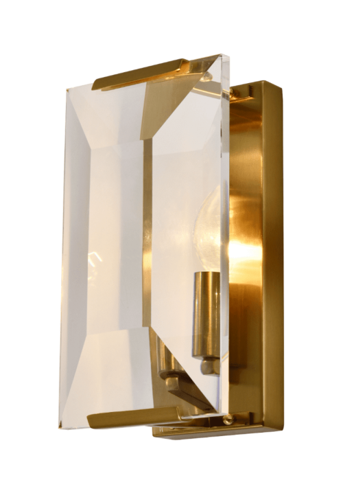 Wall Light - Single Glass Design - Polished Brass Finish