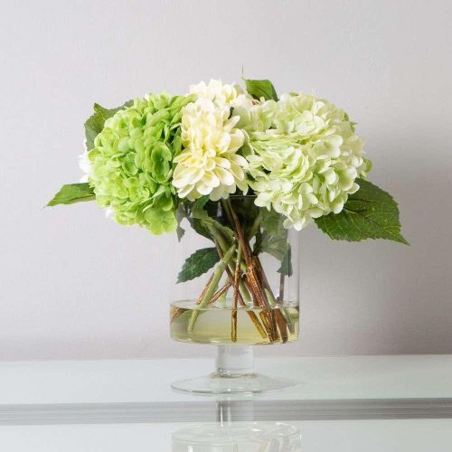 Hydrangeas & Dalilah - Glass Vase