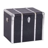 Storage Trunks - Set Of 3 - Chrome - Navy Blue Crocodile Finish