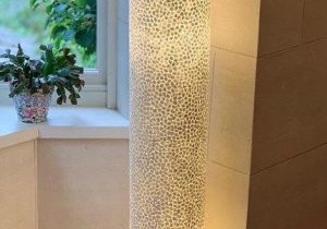 150cm Floor Lamp - Lapis Shell Design - 3 Light Bulbs