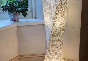 100cm Floor Lamp - Lapis Shell Design - 2 Light Bulbs