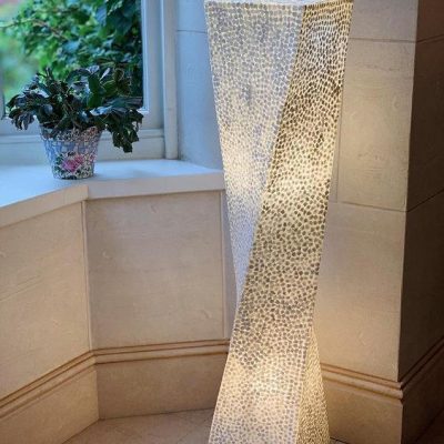 100cm Floor Lamp - Lapis Shell Design - 2 Light Bulbs
