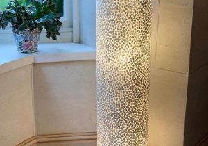 100cm Floor Lamp - Lapis Shell Design - 2 Light Bulbs