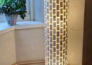 100cm Floor Lamp - Lapis Shell Design - 2 Light Bulbs