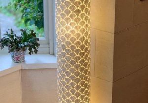 Floor Lamp - Lapis Shell Design - 3 Light Bulbs