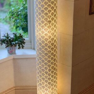 Floor Lamp - Lapis Shell Design - 3 Light Bulbs
