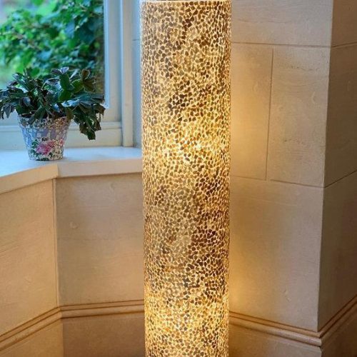 100cm Floor Lamp - Lapis Shell Design - 2 Light Bulbs