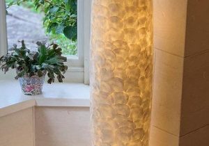 Floor Lamp - Lapis Shell Design - 3 Light Bulbs