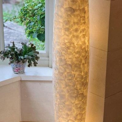 Floor Lamp - Lapis Shell Design - 3 Light Bulbs