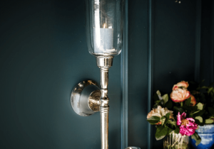 Wall Sconce – Chrome Design – Glass Holder – Set Of 2