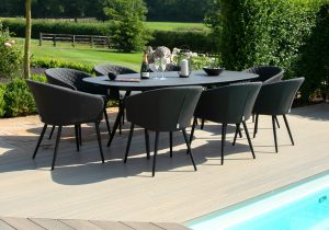 8 Seat Oval Garden Dining Set - All Weather Fabric - 4 Colour Options Available