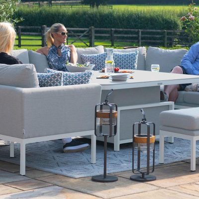 Garden ‘U’ Shaped Large Sofa Set – Rising Coffee/Dining Table – LEAD Chine Fabric