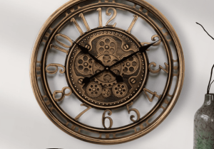 Wall Clock - Round - Moving Cogs