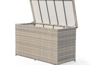 Garden Storage Box Waterproof Lined - Grey Poly Rattan