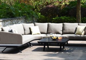 Garden Corner Sofa - All Weather Fabric - Coffee Table - Taupe