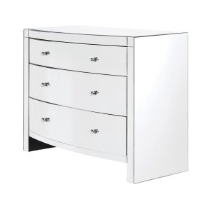 Chest Of Drawers - Curved Design - 3 Drawer - Mirrored Furniture Range