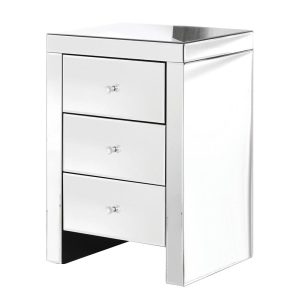 Bedside Drawers - 3 Drawer - Mirrored Furniture Range