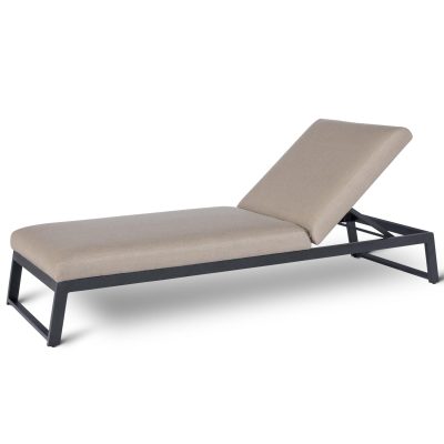 Single Sun Lounger – All Weather Fabric – Black Frame – Taupe