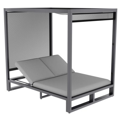 Double Cabana Sun Lounger Set – All Weather Fabric – Flanelle