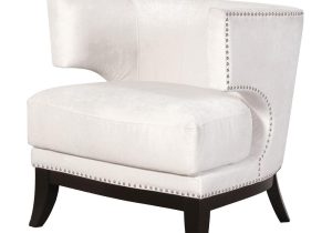 Occasional Chair - Curved back - Chrome Studded - Cream Velvet