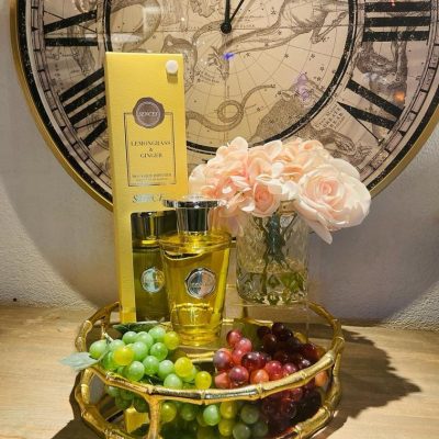 'Lemon Grass & Ginger' Reed Diffuser - Shaped Glass Bottle - Gift Boxed - 300ml