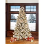 7.5ft Flocked Christmas Tree - Pre-Lit 1850 LED Lights