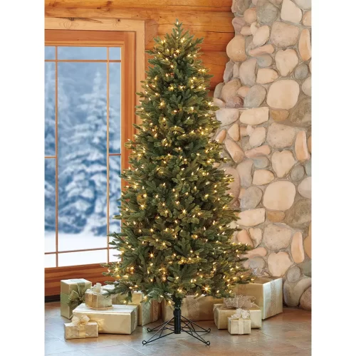 6.6ft Slim Christmas Tree - Artificial Pre-Lit 450 LED Lights