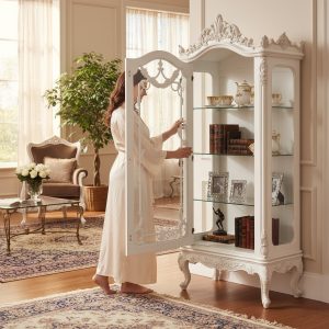 French Display Cabinet Antique White 