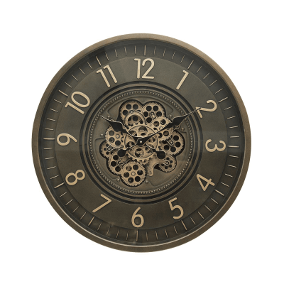 Wall Clock – Moving Cogs – Coffee & Gold