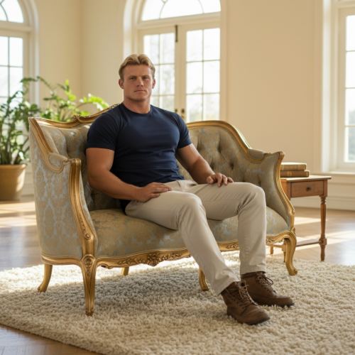 2 Seater Sofa Silk Fabric – Antique Gilt